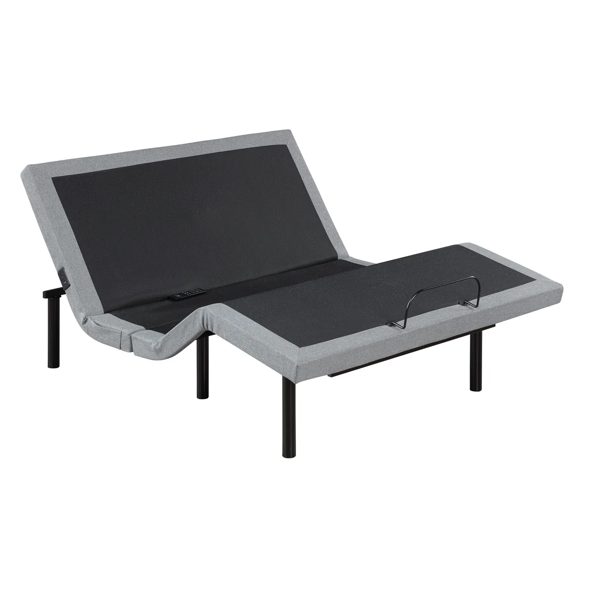 Flex adjustable base with head and foot sections raised, angled view