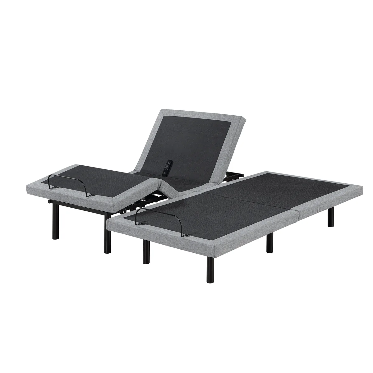 Flex split adjustable base with one head section raised, angled view