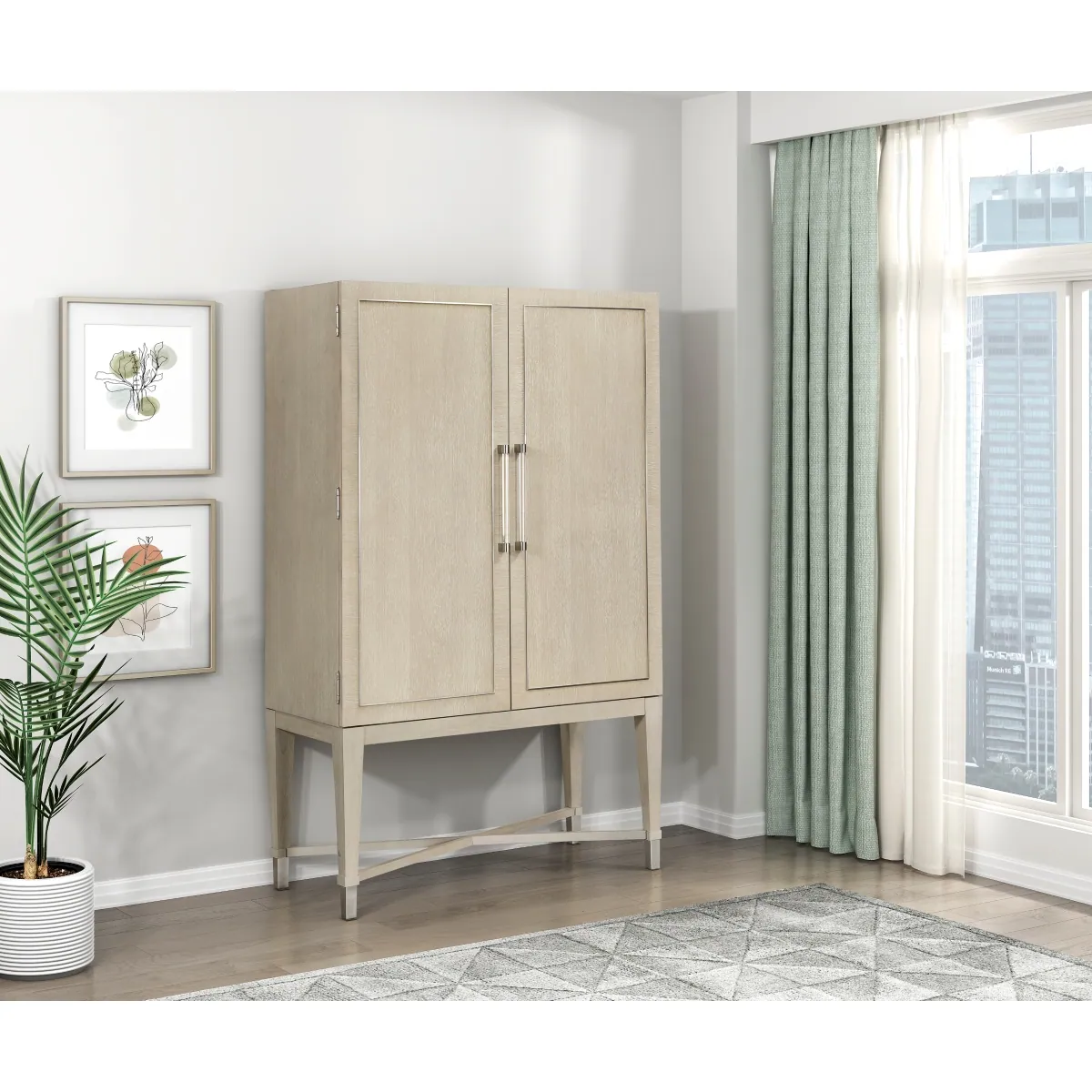 Genoa Bar Cabinet — styled room view
