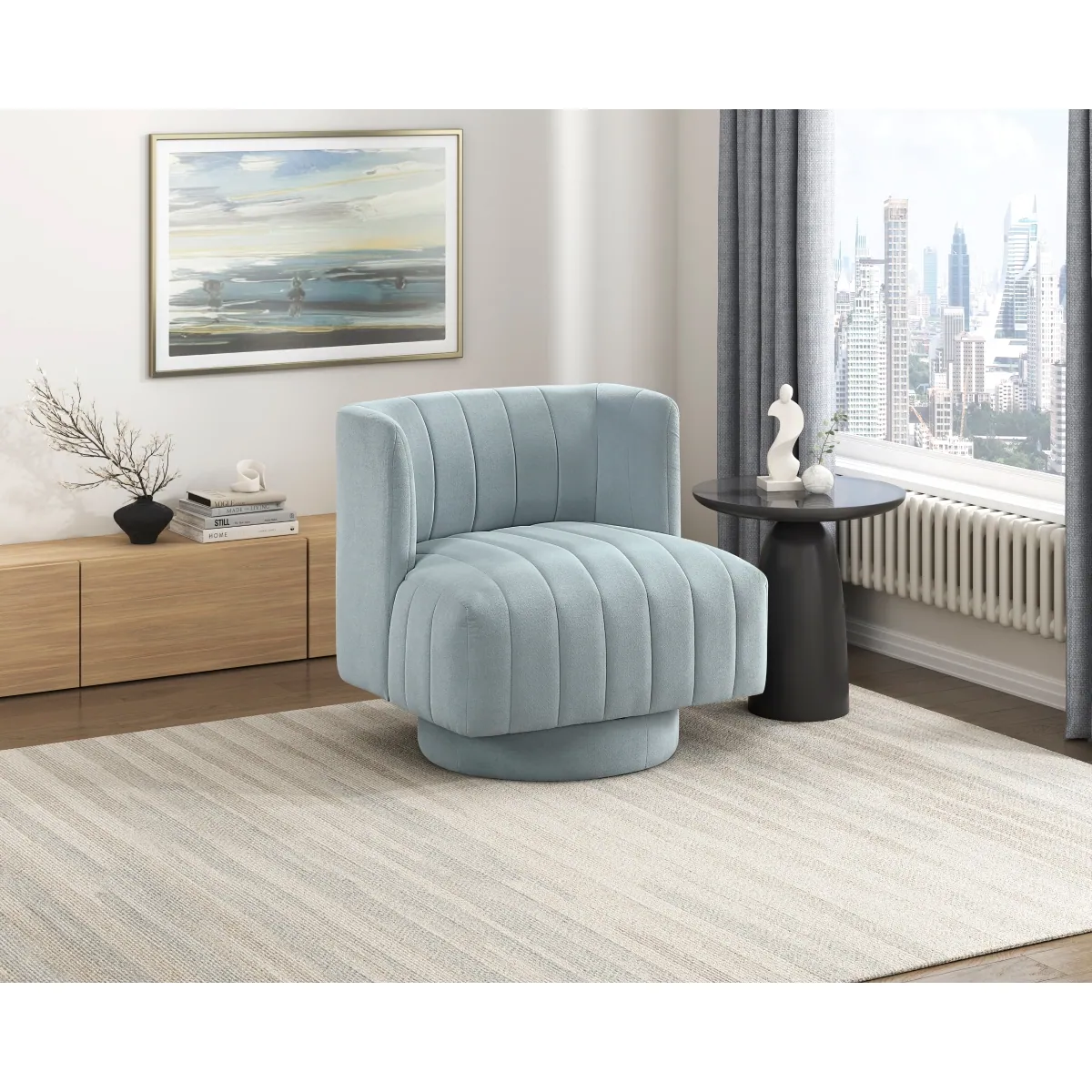 Joyce Swivel Chair — styled room view