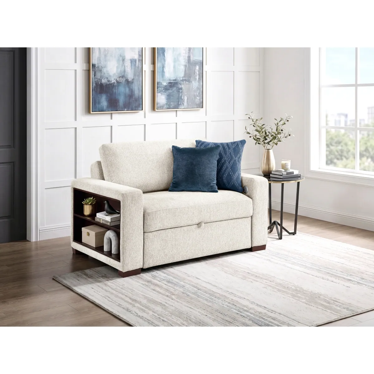 Seating arrangement with surrounding room furnishings