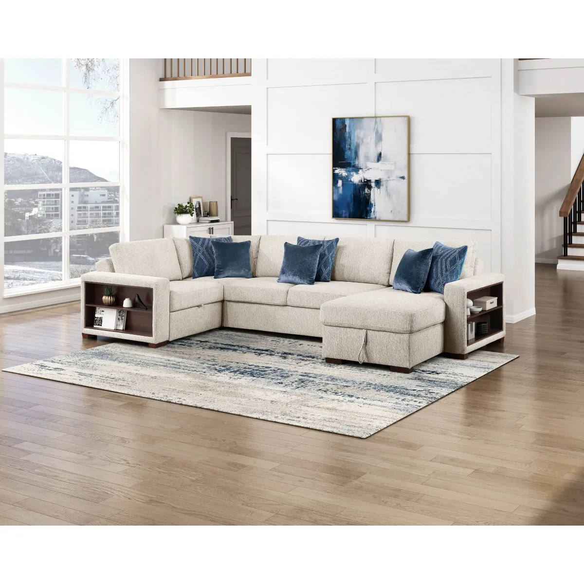 Seating arrangement with surrounding room furnishings