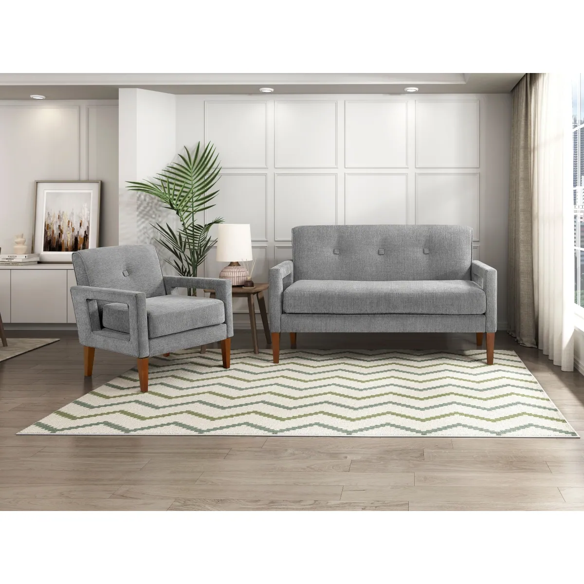 Belfort Accent Chair — collection room view with separately sold seating