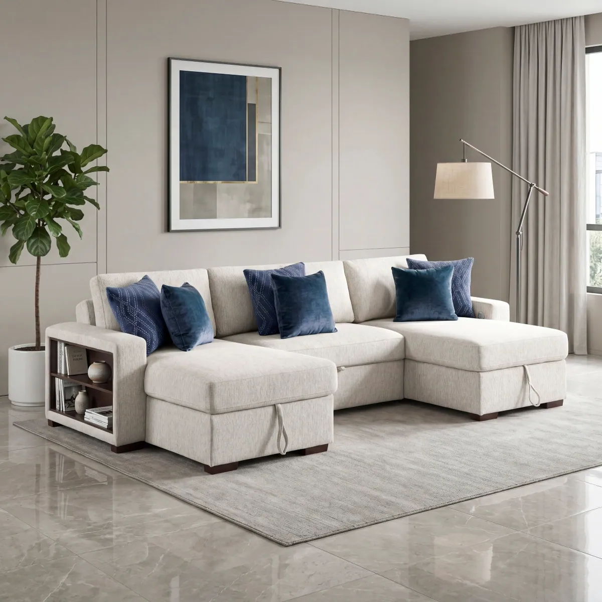 Seating arrangement with surrounding room furnishings