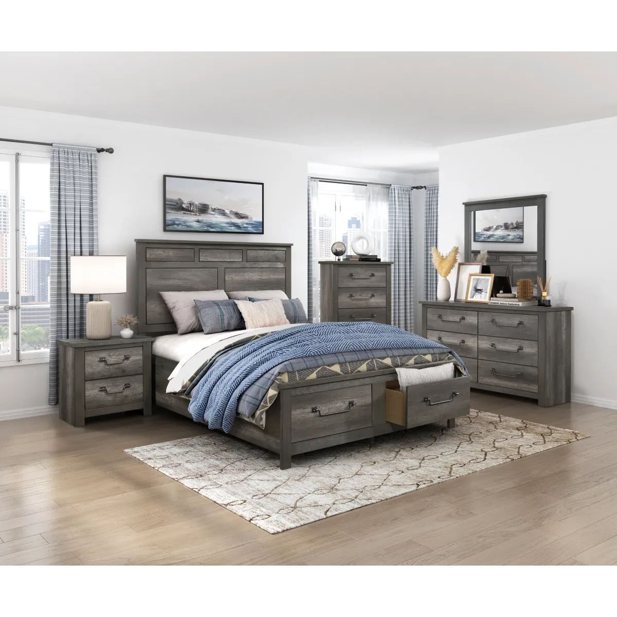 Lenior Night Stand — collection room view with other furnishings