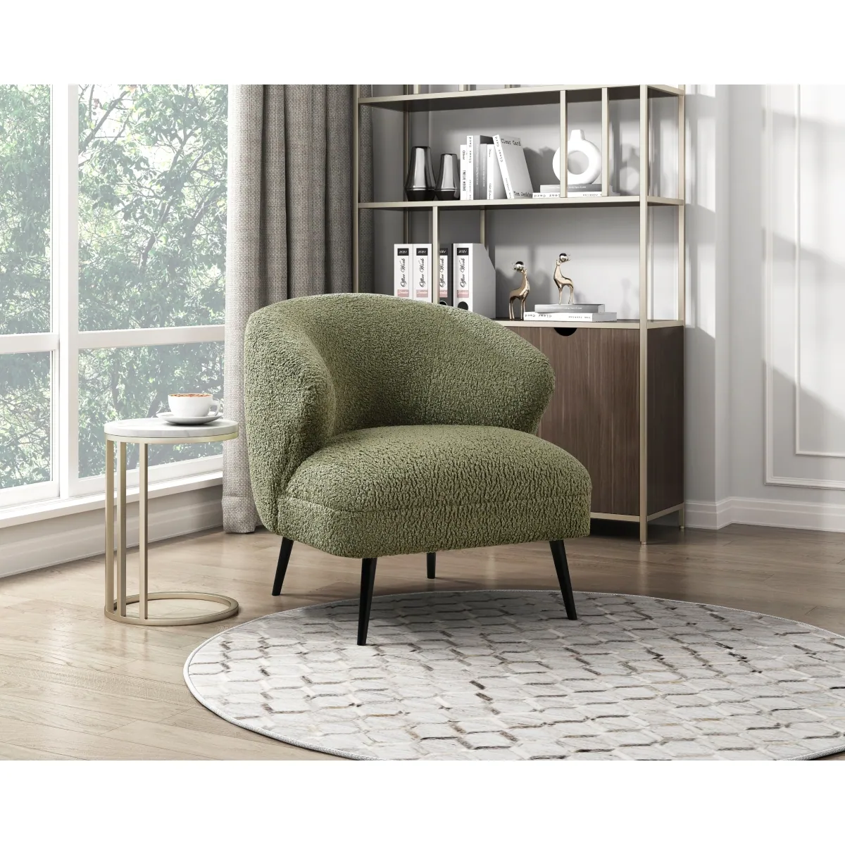 Woodway Accent Chair — styled room view