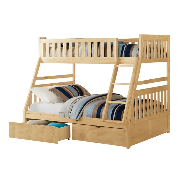 Bartly Twin/Full Bunk Bed with Storage Boxes