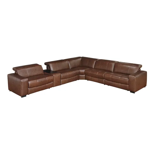 Sutton 6-Piece Modular Power Reclining Sectional with Power Headrests and Charging Ports