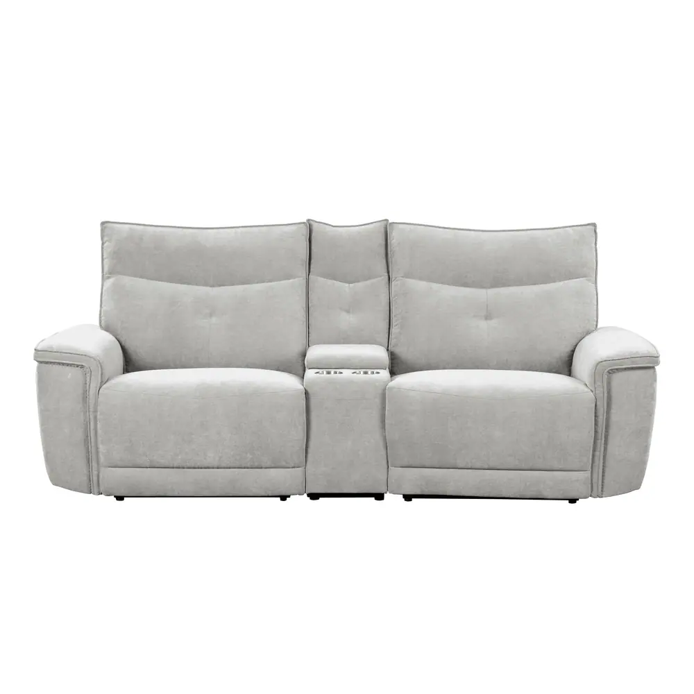 Tesoro Power Double Reclining Love Seat with Center Console, Power Headrests and USB Ports — product view