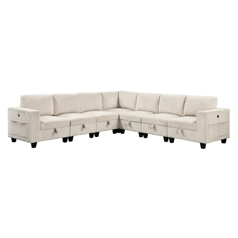 Walterboro 7-Piece Sectional with Storage, Storage Pouches and Charging Ports — product view