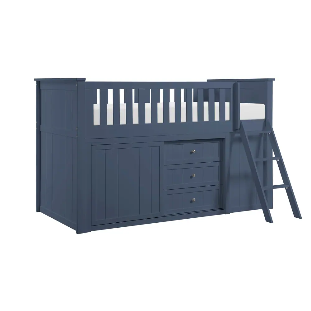 Nora Low Loft Bunk with Bookcase and 2 Dressers — product view