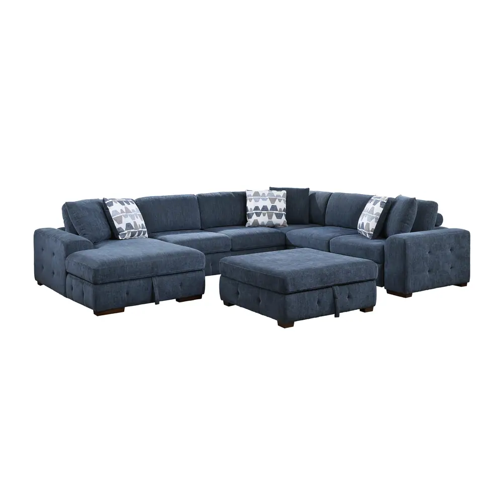 Raife 5-Piece Sectional with Left Chaise, Pull-out Bed and Ottoman — product view