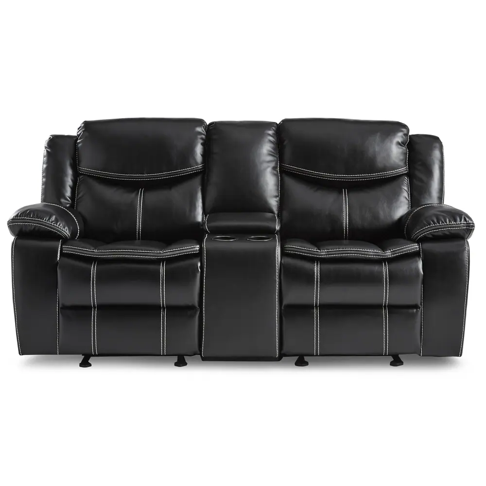 Bastrop Double Glider Reclining Love Seat with Center Console — product view