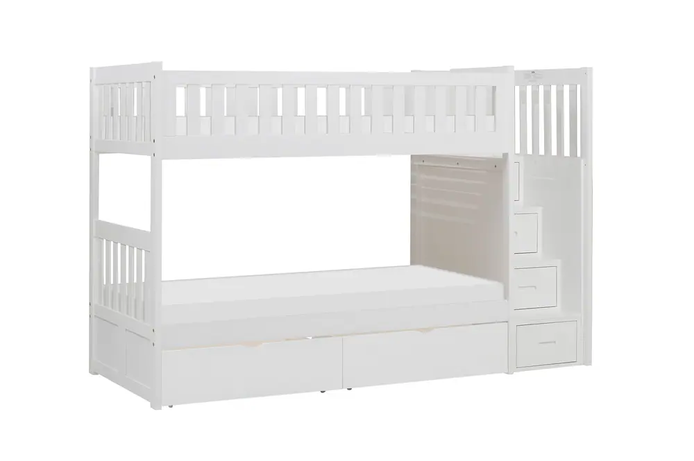 Galen Twin/Twin Step Bunk Bed with Storage Boxes — product view