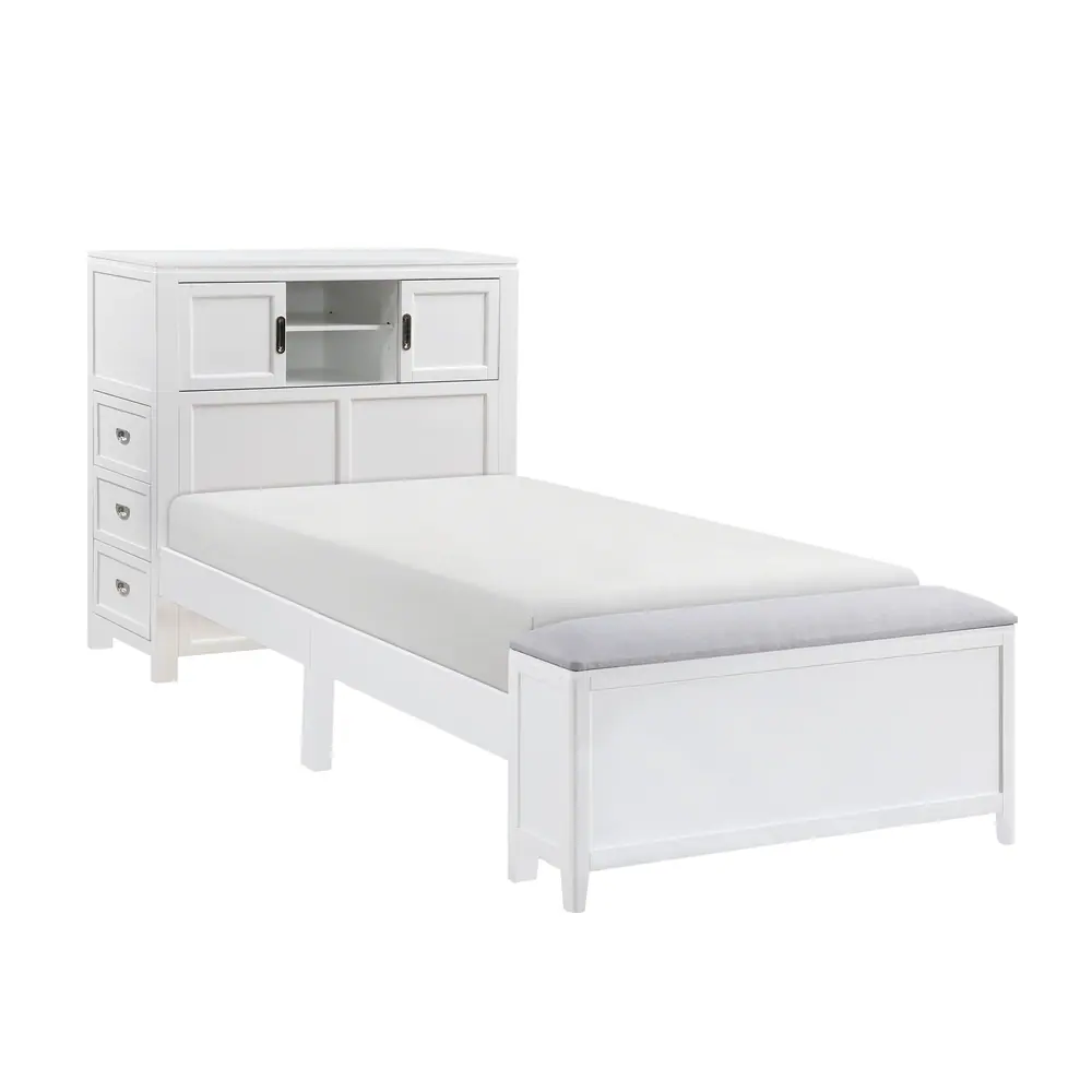 Sloane Twin Bookcase Platform Bed with Hidden Desk, Stool and Storage Bench — product view