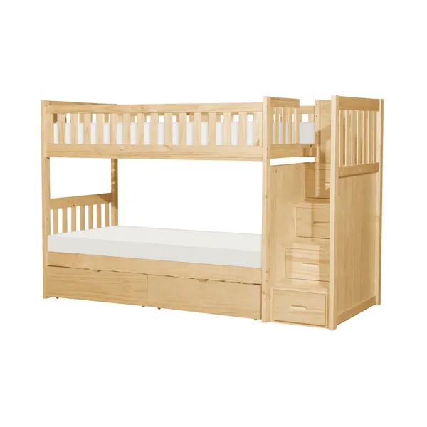 Bartly Twin/Twin Step Bunk Bed with Storage Boxes