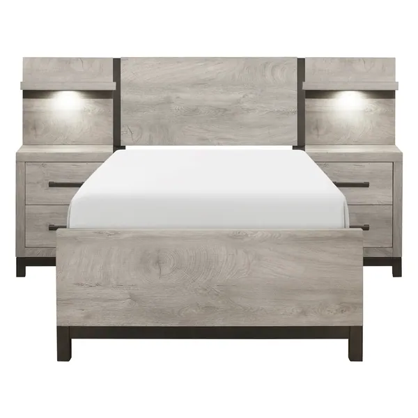 Zephyr 5pc Set Twin Wall Bed (TB+2NS+2NS-P)