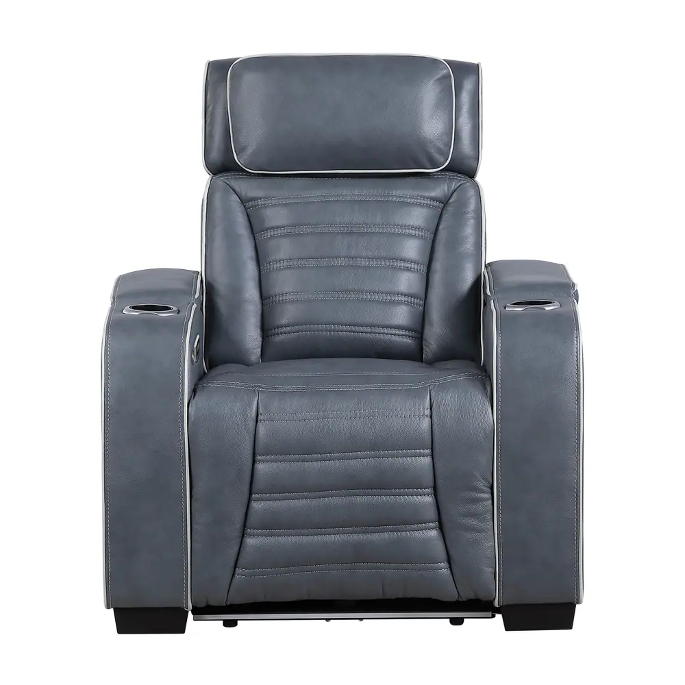 Cyber Power Reclining Chair with Power Headrest, Cup holder, Storage Arms(Top and Side), Air Massage, Heat, LED Lighting and Charging Ports — product view
