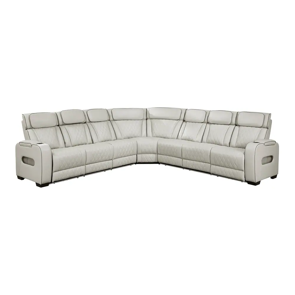 Fairway 3-Piece Power Reclining Sectional with Center Drop-Down Cup Holders, Power Headrests, Storage Arms(Top and Side), Cup holders, Charging Ports, Reading Lights, Wireless Chargers, Charging Ports and LED Lighting — product view
