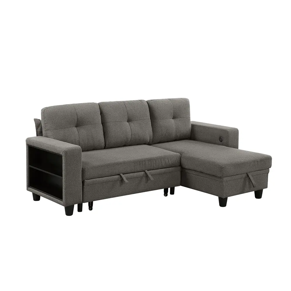 Robinson Sectional with Reversible Chaise, Pull-out Bed, Shelves and Charging Ports — product view