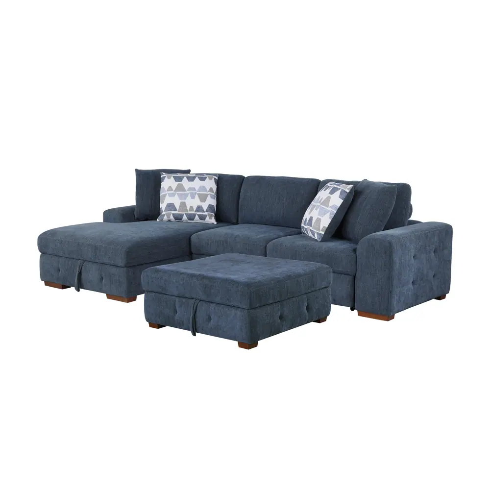 Raife 3-Piece Sectional with Left Chaise, Pull-out Bed and Ottoman — product view
