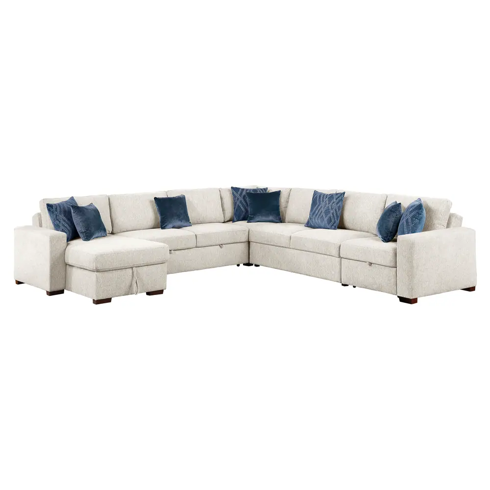 Isla 5-Piece Sectional with Reversible Chaise, Pull-out Bed, Hidden Storage and Click Motion Back — product view