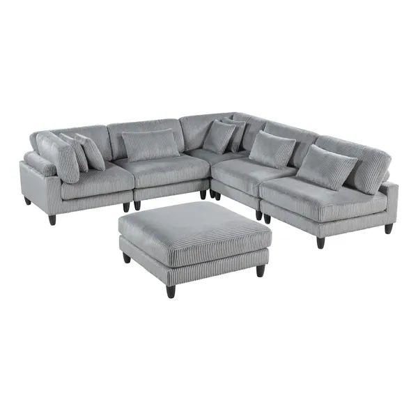 Robstown 6-Piece Modular Sectional with Ottoman