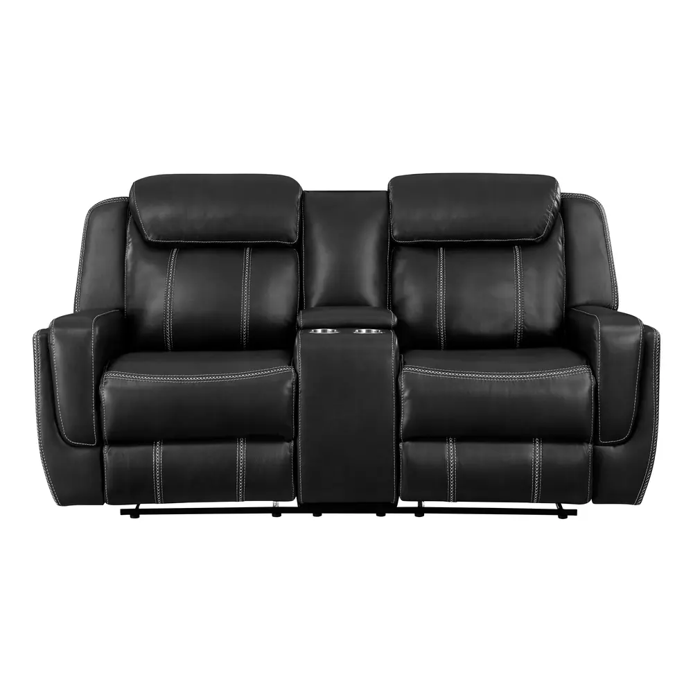Littleton Double Reclining Love Seat with Center Console, Receptacles and USB Ports — product view