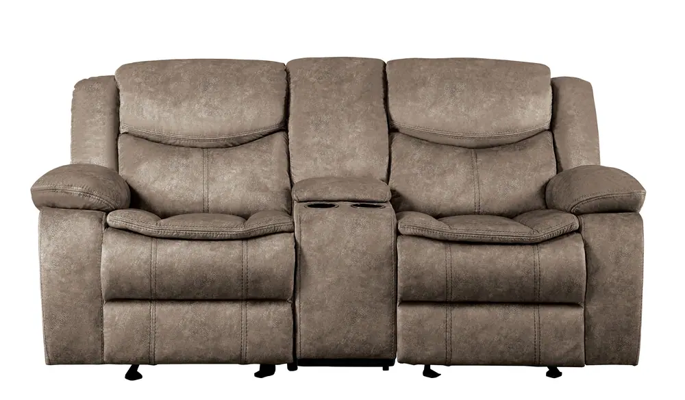 Bastrop Double Glider Reclining Love Seat with Center Console — product view