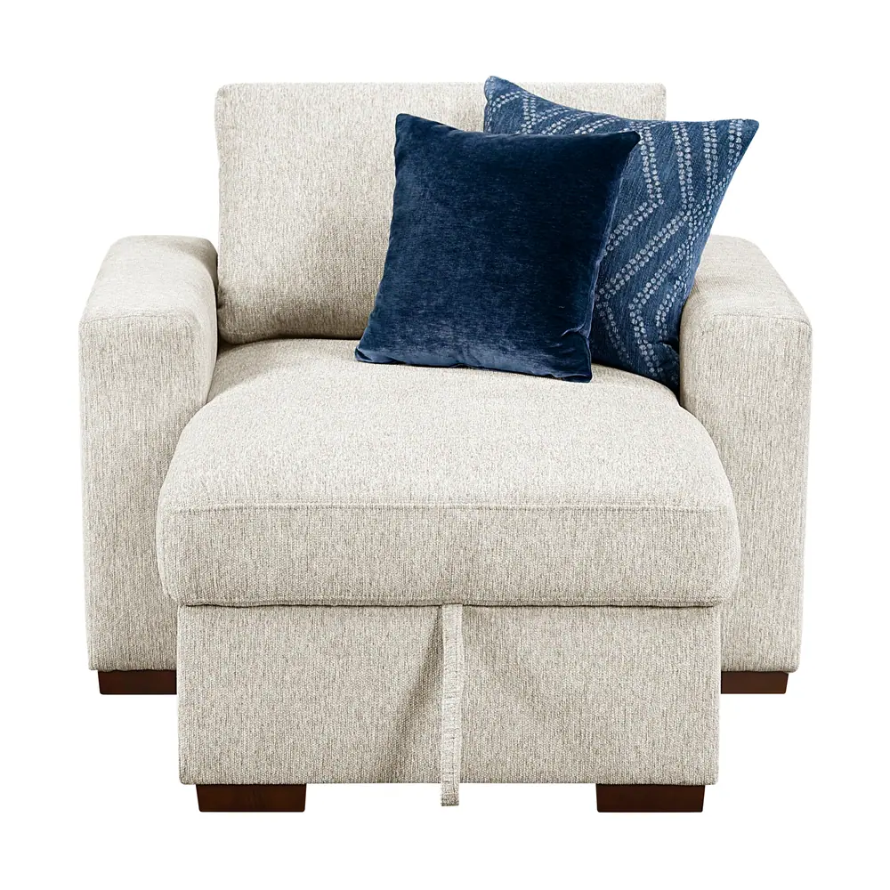 Isla Convertible Chaise Lounge with Arms and Hidden Storage, Click Motion Back — product view
