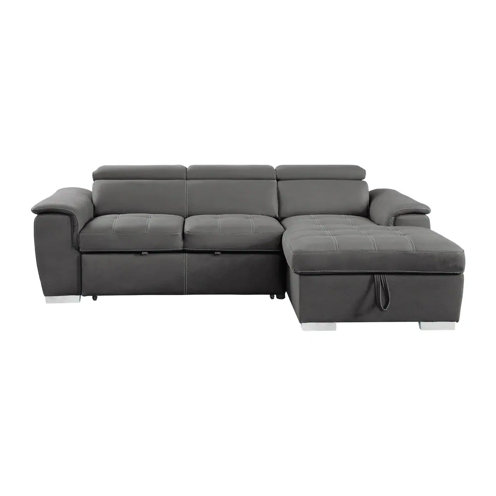 Ferriday 2-Piece Sectional with Adjustable Headrests, Pull-out Bed and Right Chaise with Hidden Storage — product view
