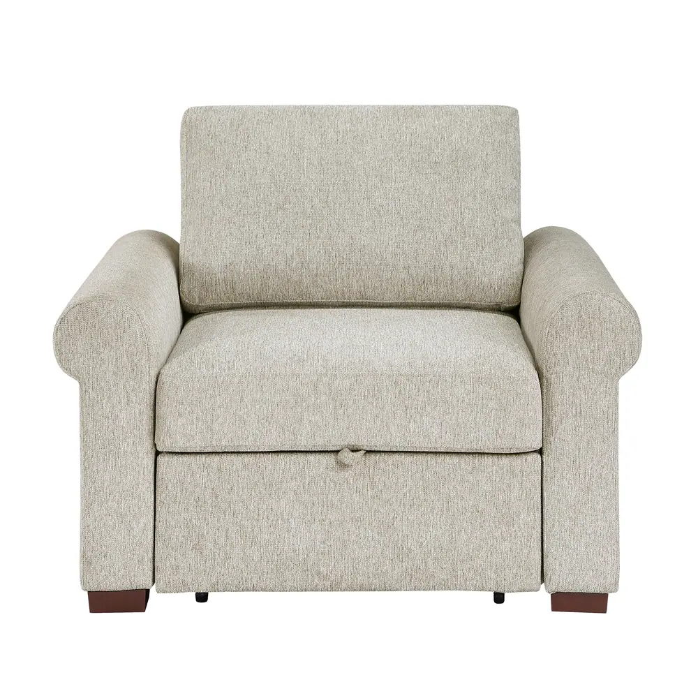 Isla Convertible Chair with Pull-out Bed, Click Motion Back and Two Roll Arms — product view