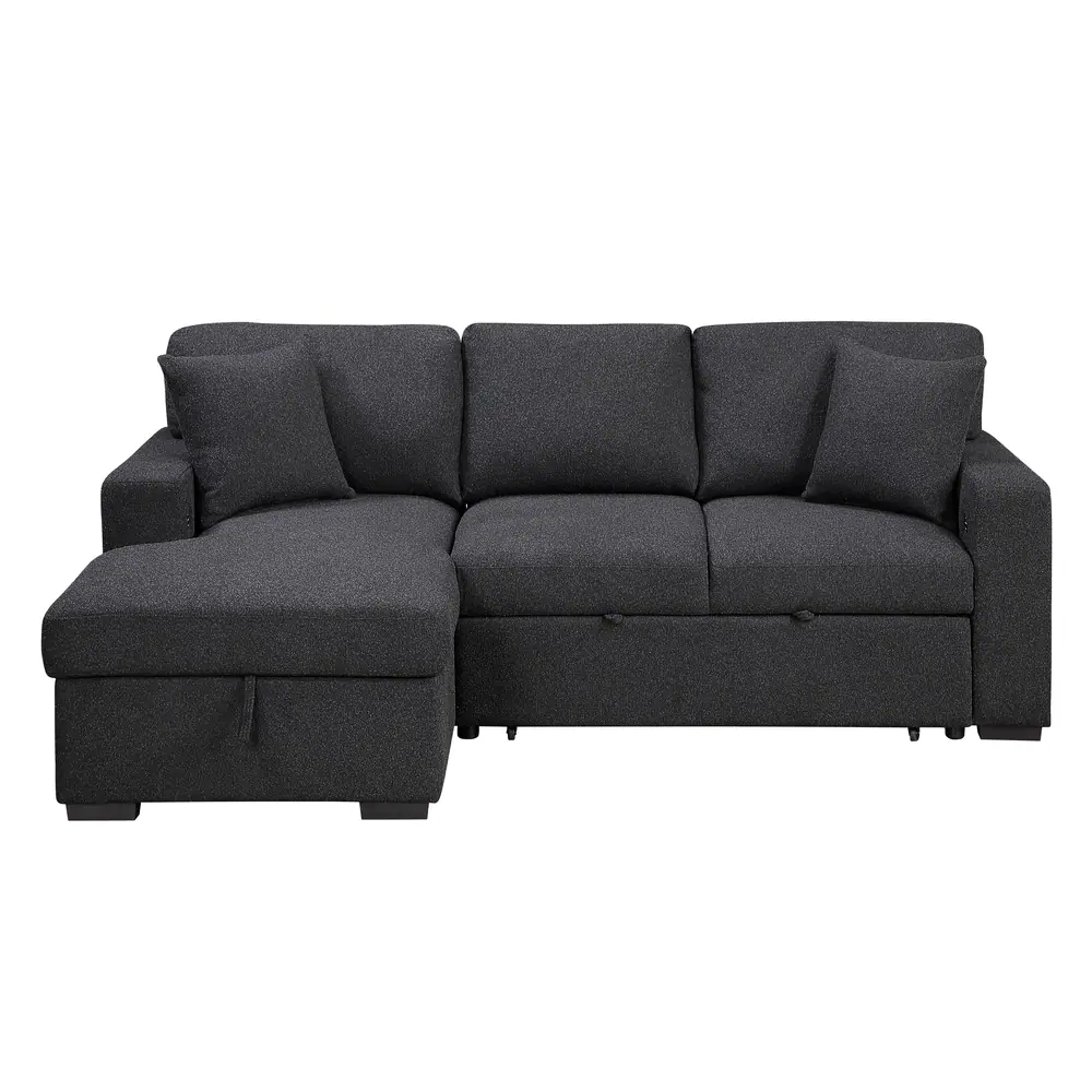 Pompano Sectional with Left Chaise, Pull-out Bed and Hidden Storage, Charging Ports — product view