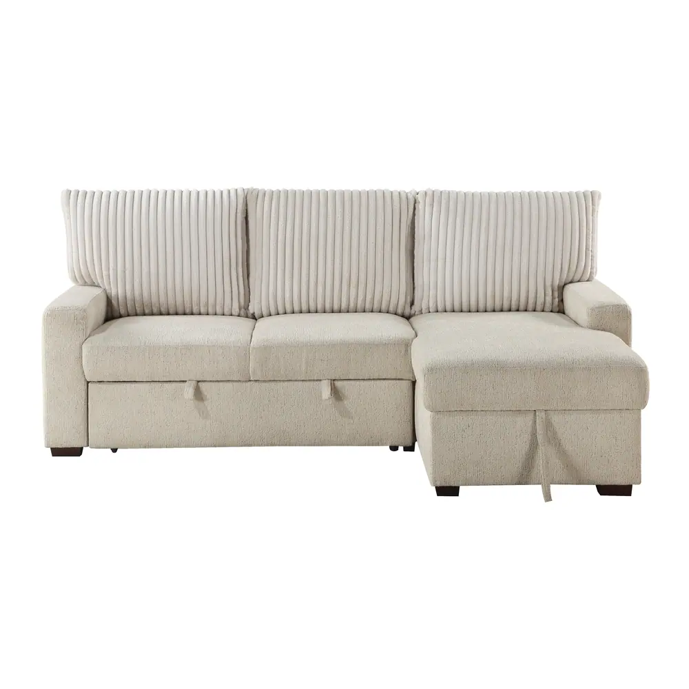 Gallatin 2-Piece Sectional with Right Chaise and Drop-Down Cup holders, Storage Pouch, Pull-out Bed and Hidden Storage — product view