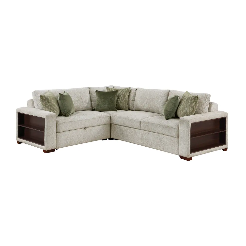 Isla 3-Piece Sectional with Pull-out Bed and Click Motion Back — product view