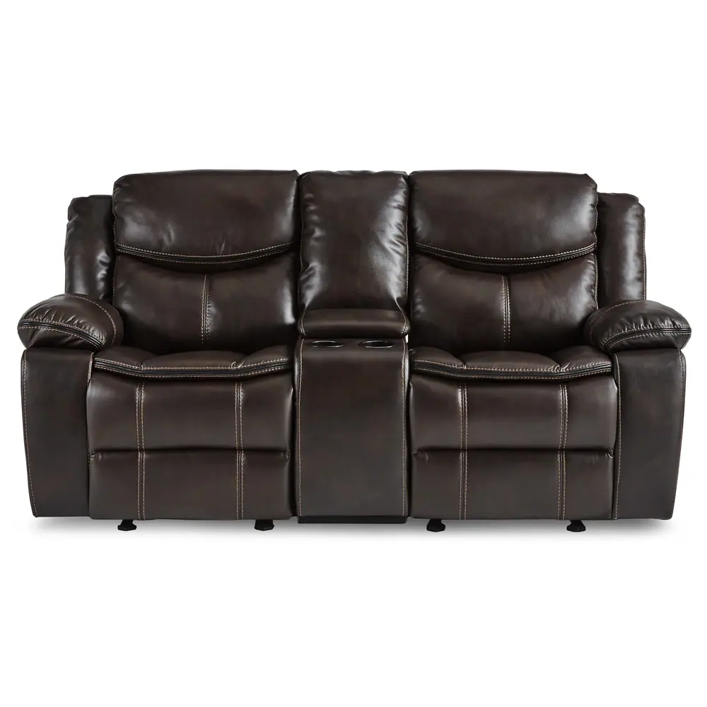 Bastrop Double Glider Reclining Love Seat with Center Console — product view