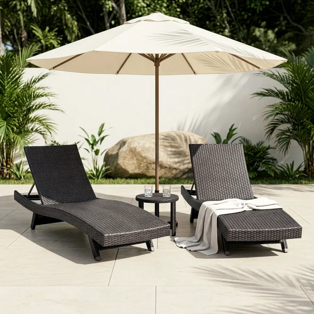 Serene Outdoor Chaise Lounger — product view