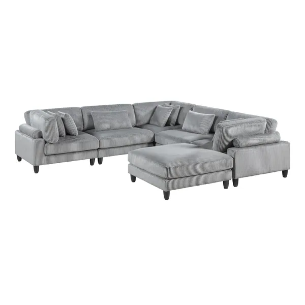 Robstown 6-Piece Modular Sectional with Ottoman