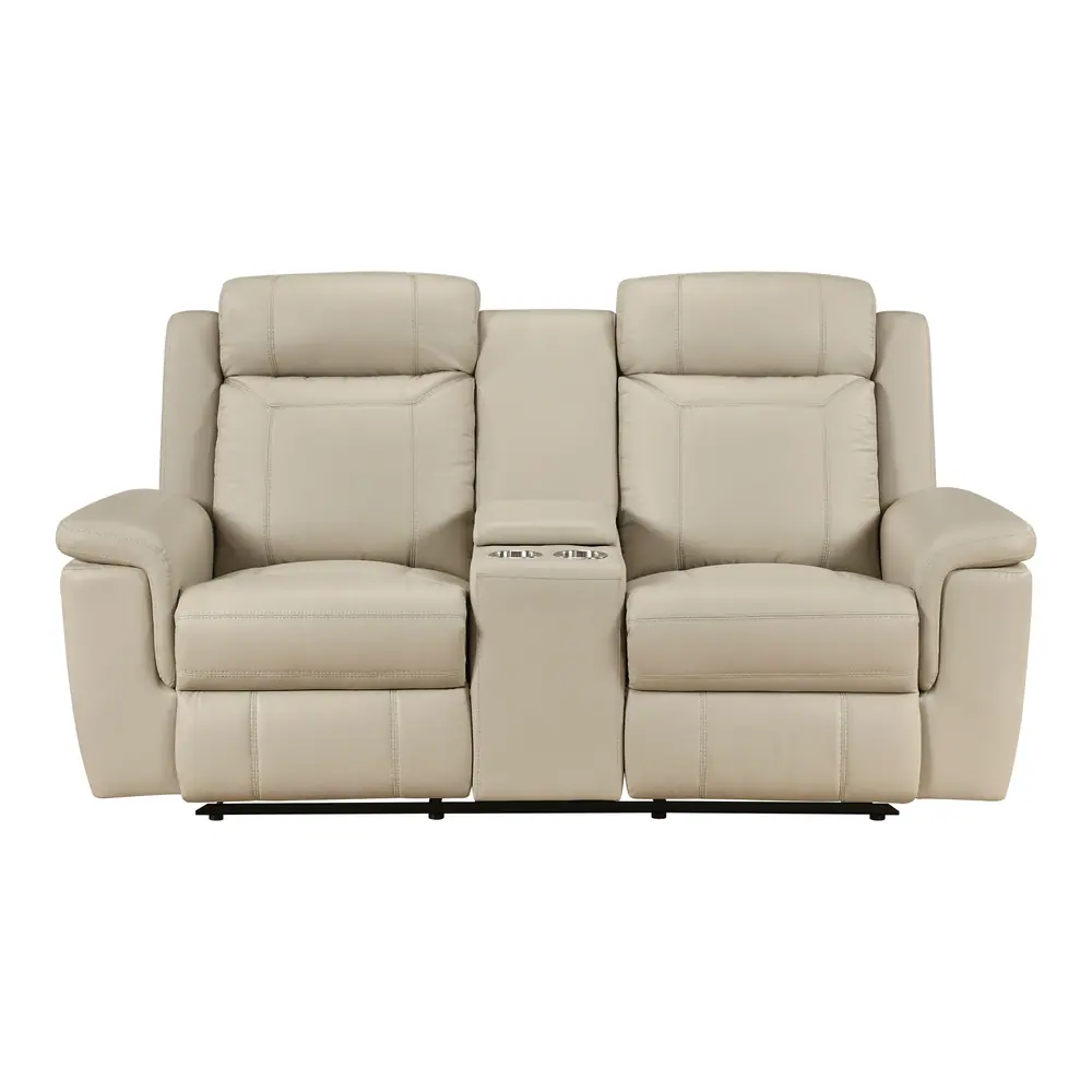 Nest Double Reclining Love Seat with Center Console and Receptacles — product view