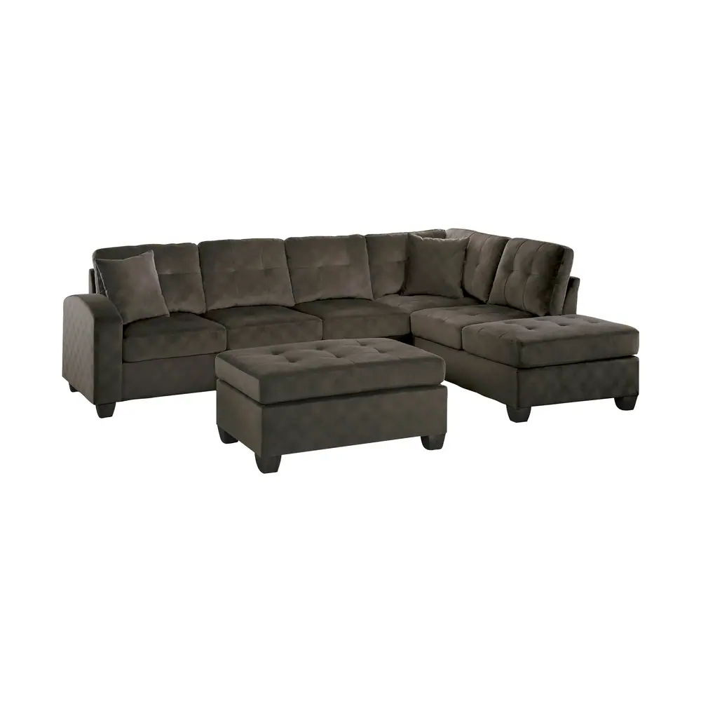Emilio 3-Piece Reversible Sectional with Ottoman — product view