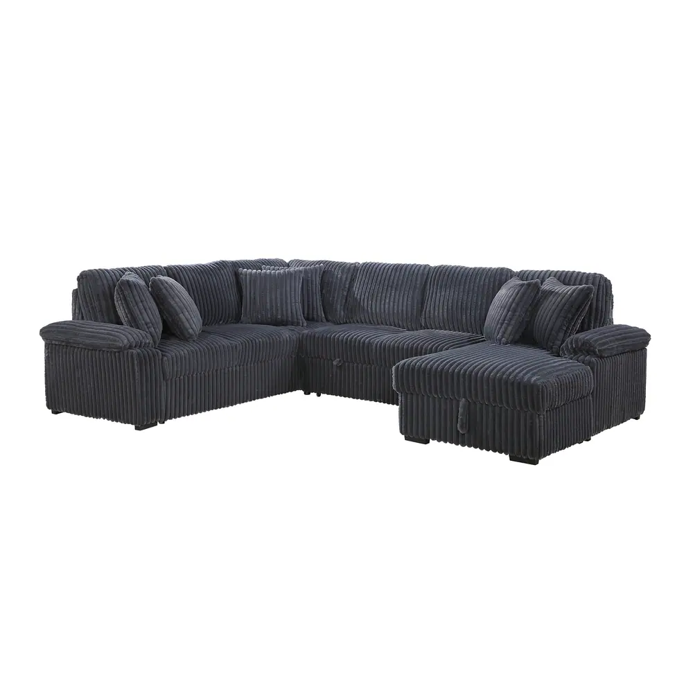 Ridge 3-Piece Sectional with Pull-out Bed, Right Side Chaise and Hidden Storage — product view