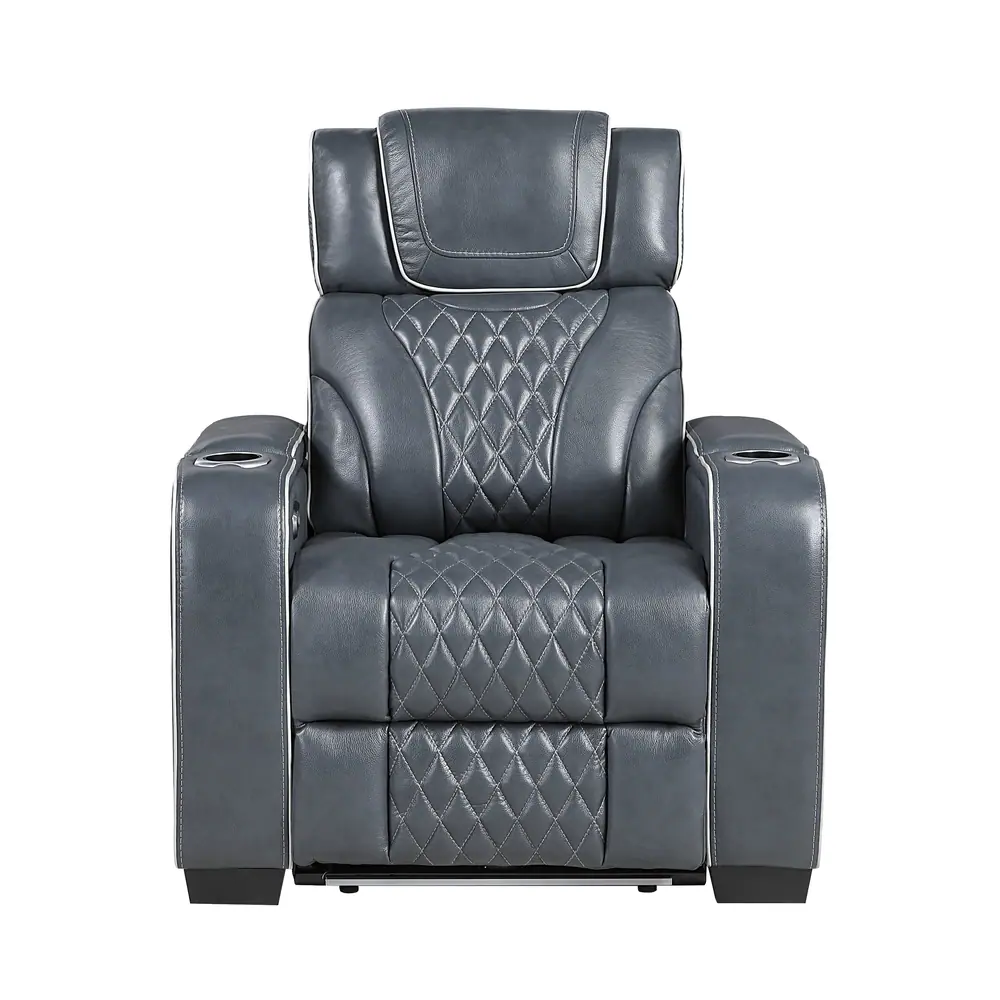 Apex Power Reclining Chair with Power Headrest, Storage Arms with Cup Holders, Air Massage and Heat, LED Lighting and Charging Ports — product view
