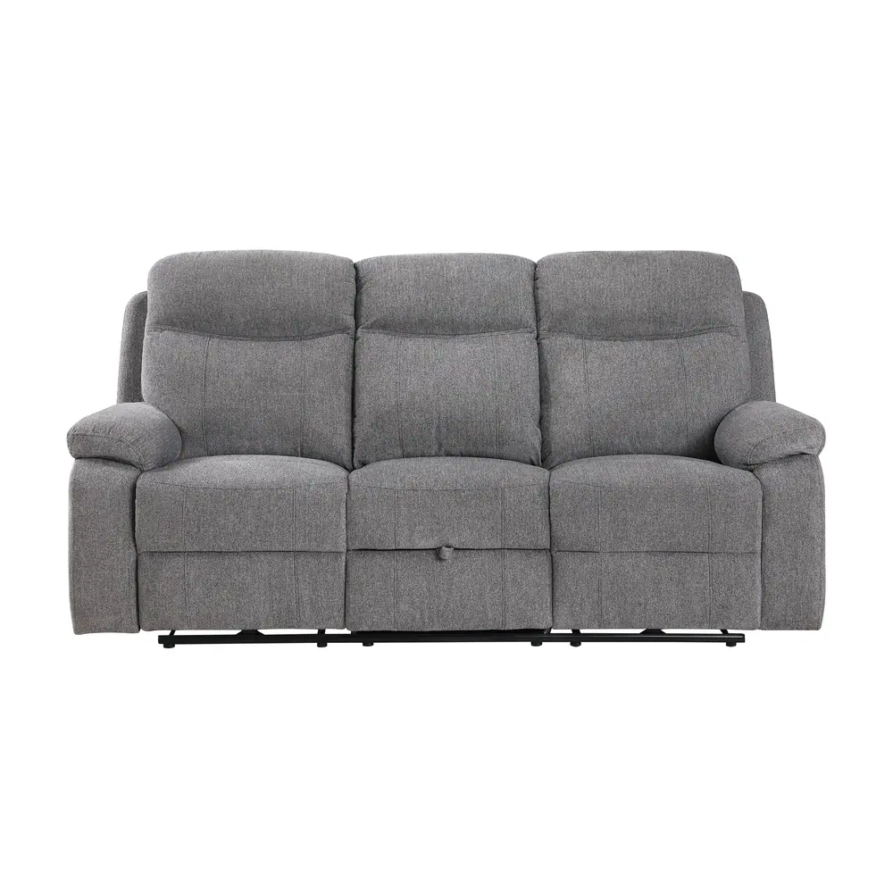 Centric Power Double Reclining Sofa with Center Drop-down Cup Holders, Power Headrests, Power Lumbar Support, Wireless Charger, Bluetooth Speakers, Hidden Drawer and Charging Ports — product view