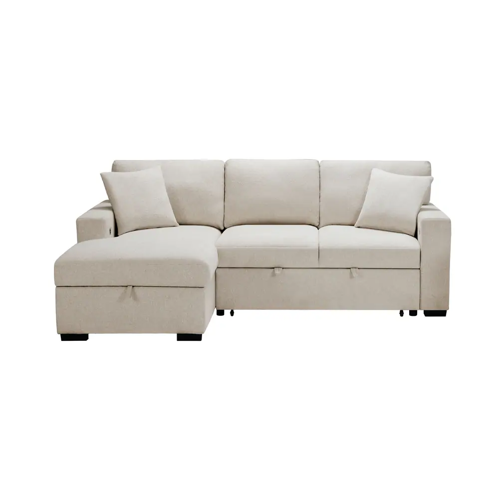 Pompano Sectional with Left Chaise, Pull-out Bed and Hidden Storage, Charging Ports — product view