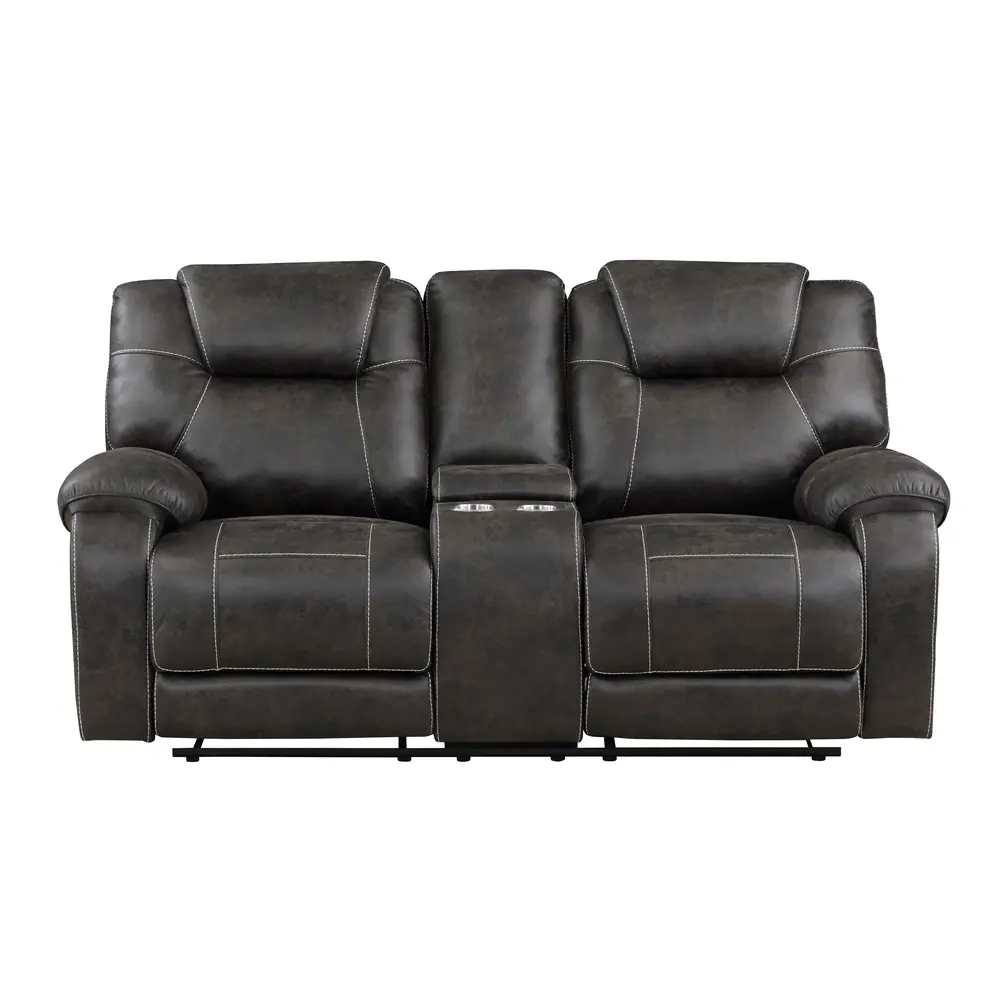 Gainesville Double Reclining Love Seat with Center Console — product view