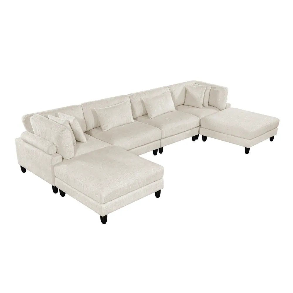 Robstown 6-Piece Modular Sectional with Ottomans — product view