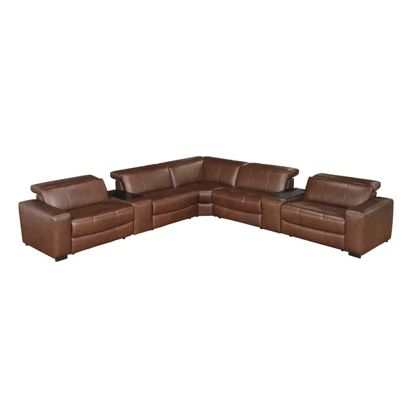Sutton 7-Piece Modular Power Reclining Sectional with Power Headrests and Charging Ports