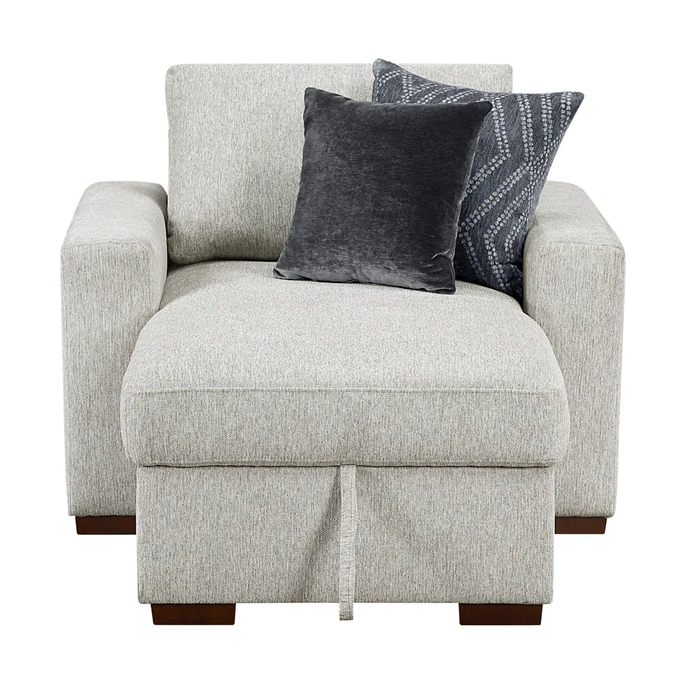Convertible Chaise Lounge with Arms and Hidden Storage, Click Motion Back — product view
