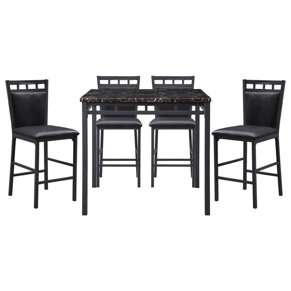 Olney 5-Piece Pack Counter Height Set, Faux Marble Top — product view