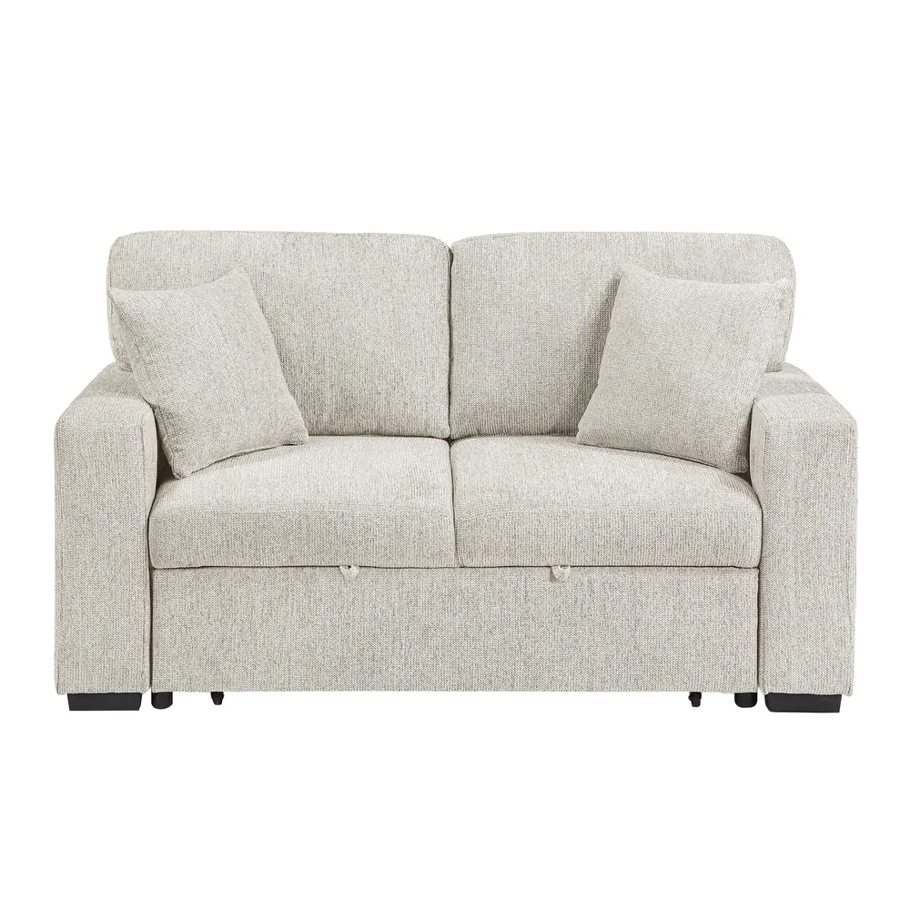 Alcove Convertible Love Seat with Pull-out Bed, Arms with Shelves and Charging Ports — product view